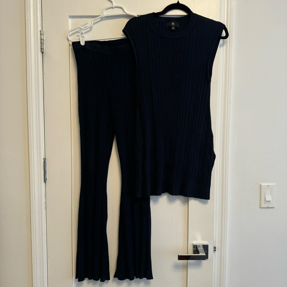 Banana Republic Cece Sweater Funic and Flared Pants Set Navy Size Medium